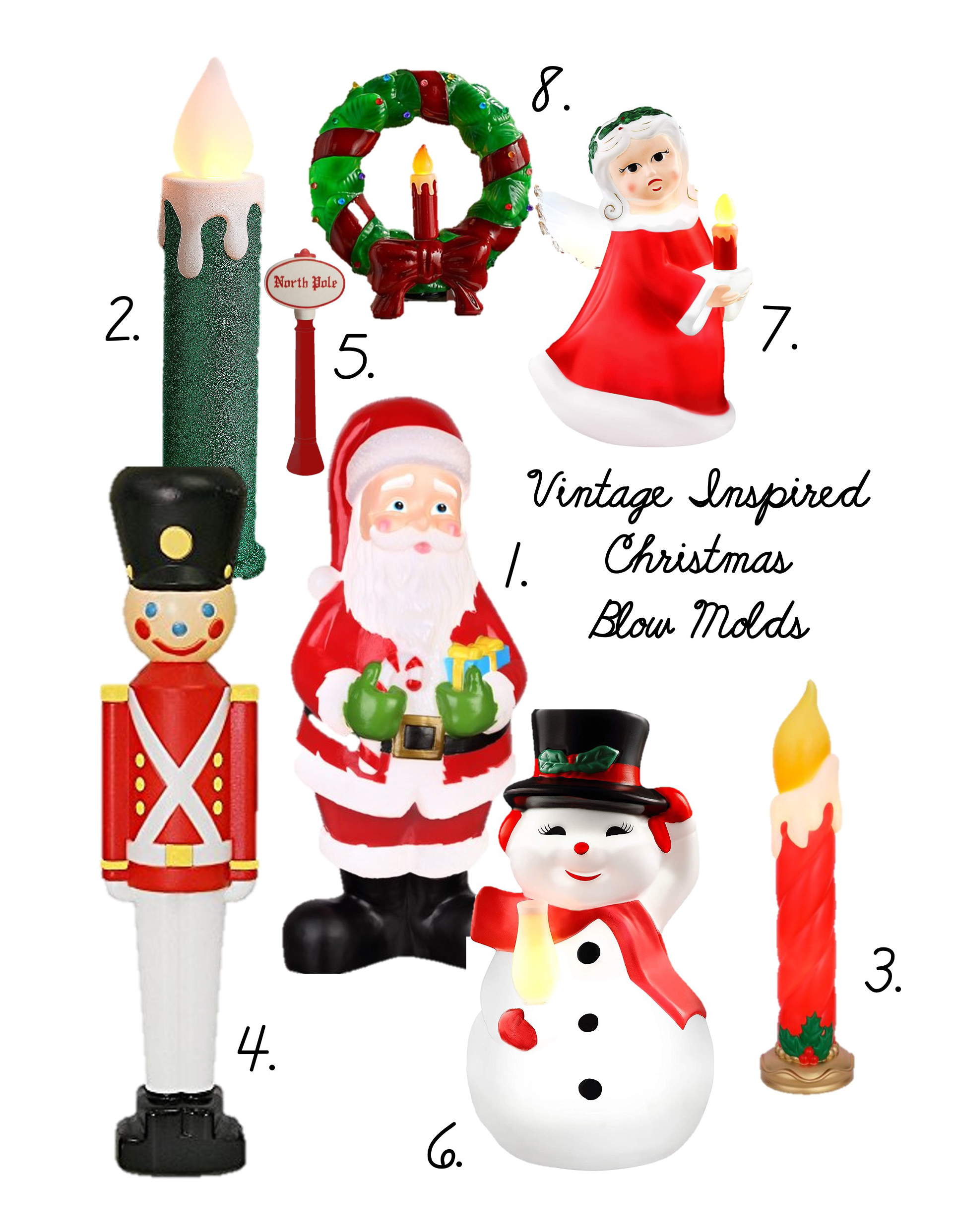 Vintage Inspired Christmas Blow Molds